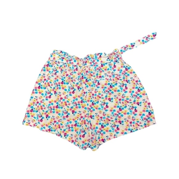 A.N.A. Floral Print Shorts Size M Linen Blend Multicolor Elastic Waistband - Picture 2 of 11